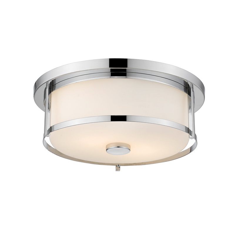 Z-Lite 465F16-CH Savannah Three Light Flush Mount, Chrome