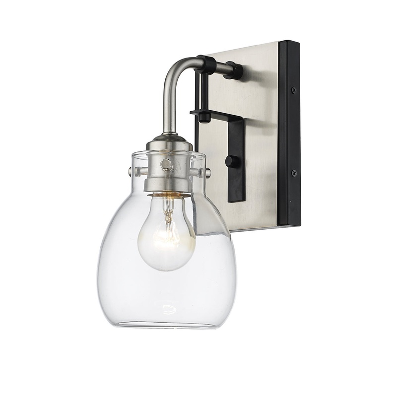 Z-Lite 466-1S-MB-BN Kraken One Light Wall Sconce, Matte Black / Brushed Nickel