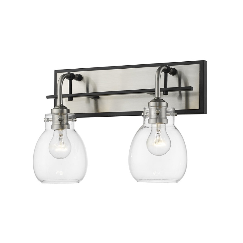 Z-Lite 466-2S-MB-BN Kraken Two Light Wall Sconce, Matte Black / Brushed Nickel