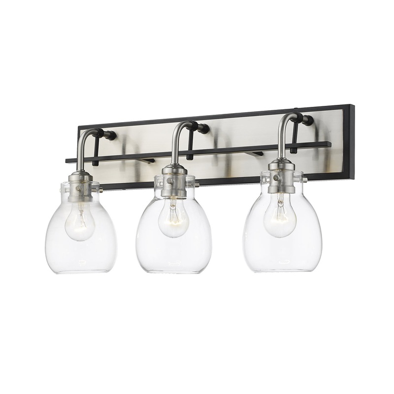 Z-Lite 466-3V-MB-BN Kraken Three Light Vanity, Matte Black / Brushed Nickel