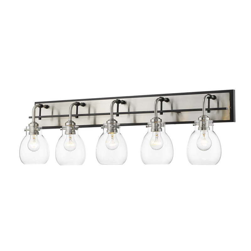 Z-Lite 466-5V-MB-BN Kraken Five Light Vanity, Matte Black / Brushed Nickel