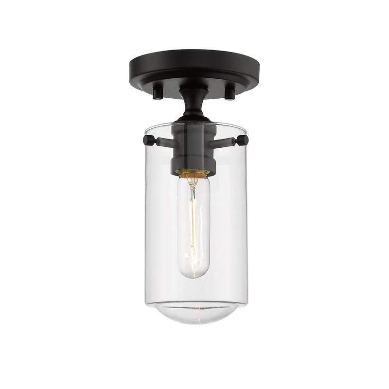 Z-Lite 471F1-MB Delaney One Light Flush Mount, Matte Black
