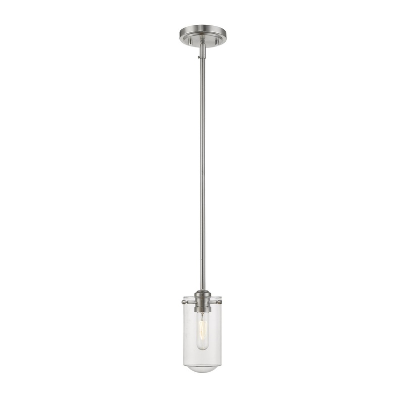 Z-Lite 471MP-BN Delaney One Light Mini Pendant, Brushed Nickel