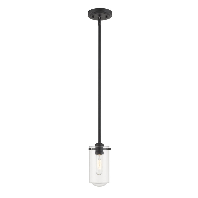 Z-Lite 471MP-MB Delaney One Light Mini Pendant, Matte Black