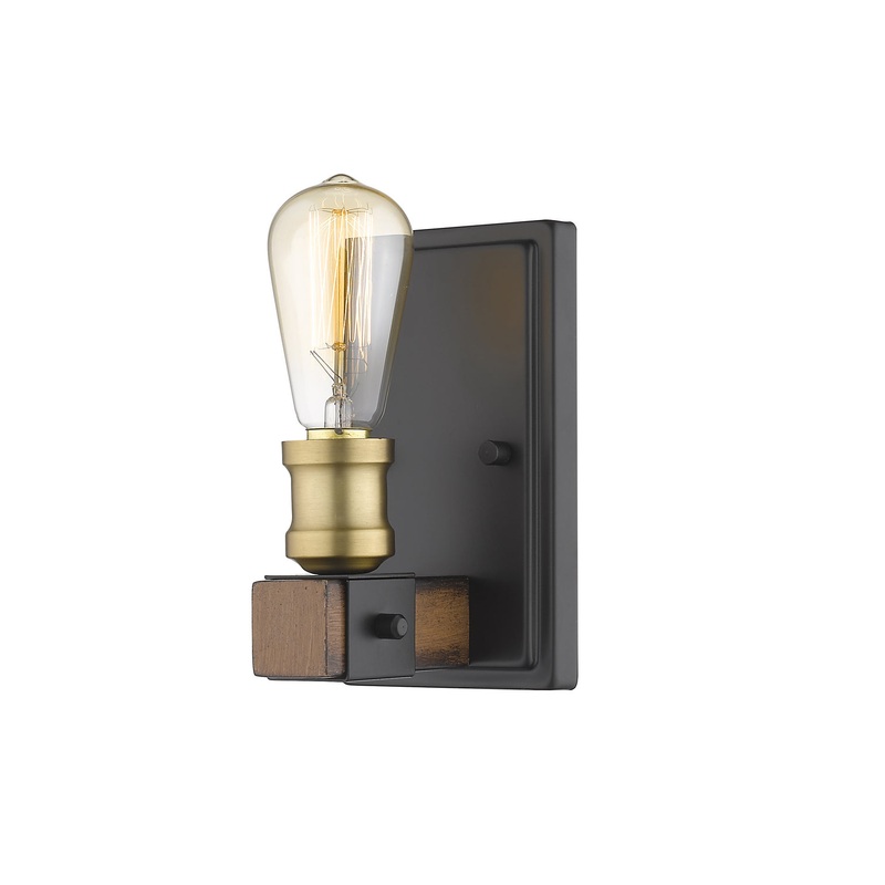 Z-Lite 472-1S-RM Kirkland One Light Wall Sconce, Rustic Mahogany