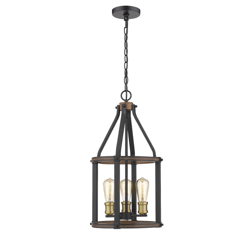 Z-Lite 472-3P-RM Kirkland Three Light Pendant, Rustic Mahogany
