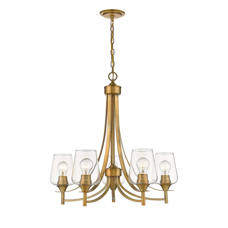 Z-Lite 473-5OBR Joliet Five Light Chandelier, Olde Brass