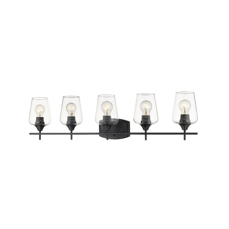 Z-Lite 473-5V-MB Joliet Five Light Vanity, Matte Black
