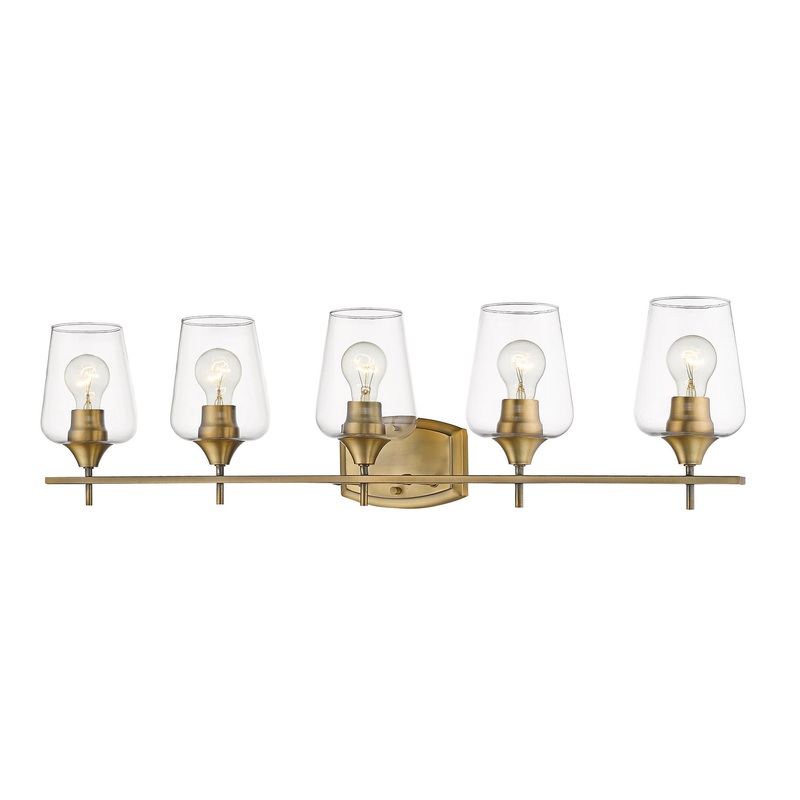 Z-Lite 473-5V-OBR Joliet Five Light Vanity, Olde Brass