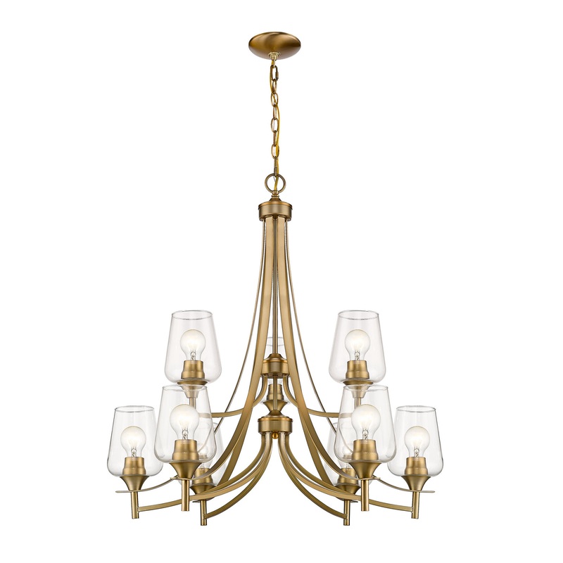 Z-Lite 473-9OBR Joliet Nine Light Chandelier, Olde Brass