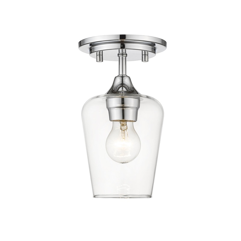 Z-Lite 473F1-CH Joliet One Light Flush Mount, Chrome