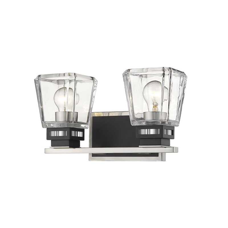 Z-Lite 474-2V-BN-MB Jackson Two Light Vanity, Brushed Nickel / Matte Black