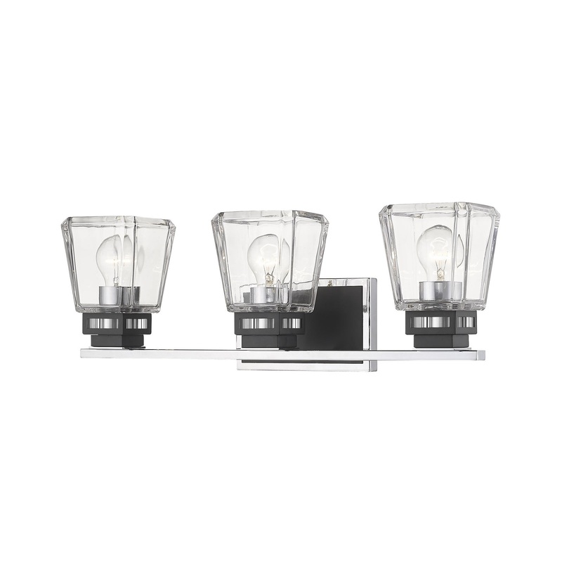 Z-Lite 474-3V-CH-MB Jackson Three Light Vanity, Chrome / Matte Black