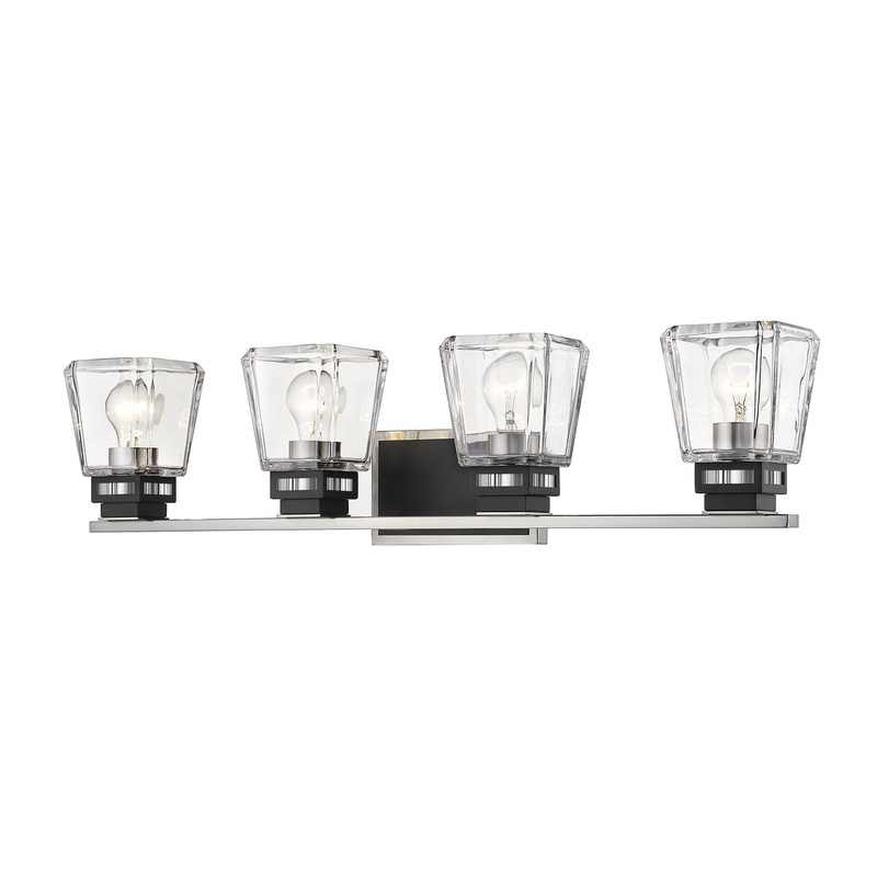 Z-Lite 474-4V-BN-MB Jackson Four Light Vanity, Brushed Nickel / Matte Black
