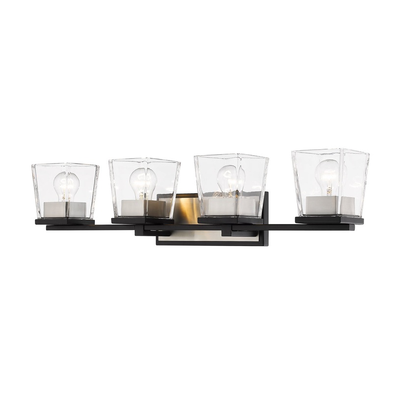 Z-Lite 475-4V-MB-BN Bleeker Street Four Light Vanity, Matte Black / Brushed Nickel