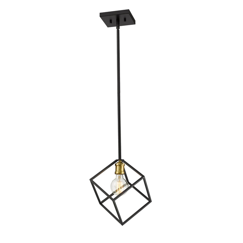 Z-Lite 478P11-BRZ-OBR Vertical One Light Pendant, Bronze / Olde Brass