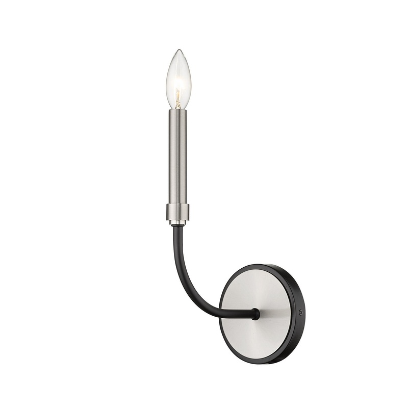 Z-Lite 479-1S-MB-BN Haylie One Light Wall Sconce, Matte Black / Brushed Nickel