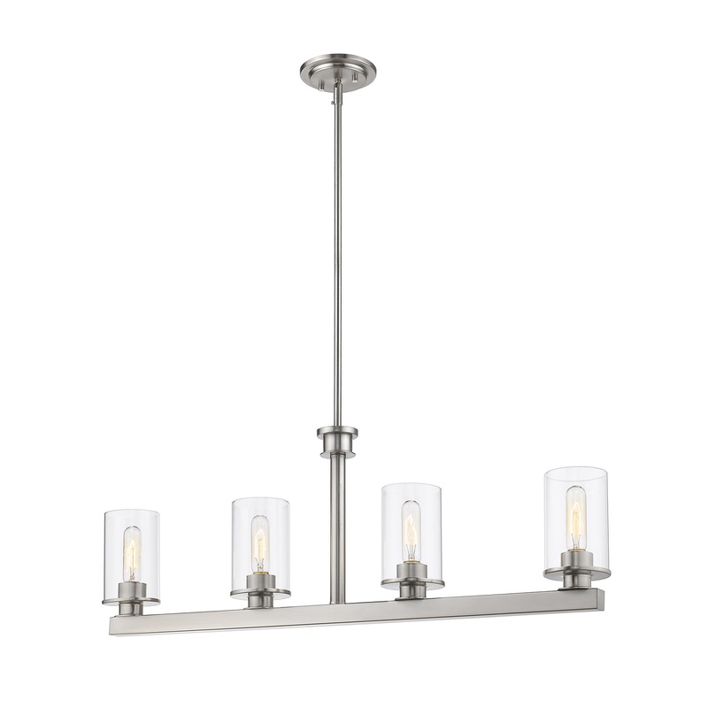 Z-Lite 462-4L-BN Savannah Four Light Island Pendant, Brushed Nickel