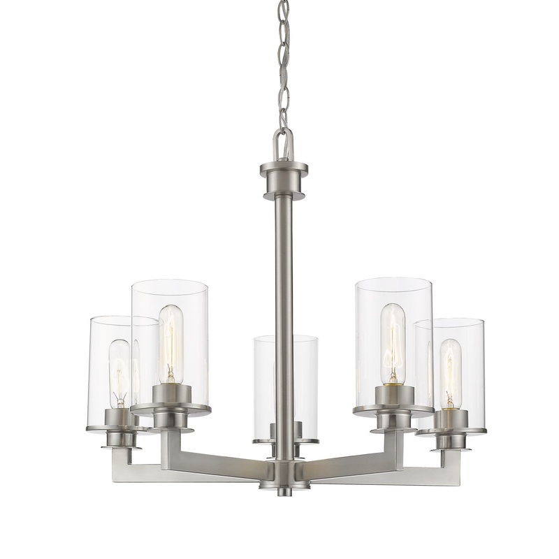 Z-Lite 462-5BN Savannah Five Light Chandelier, Brushed Nickel