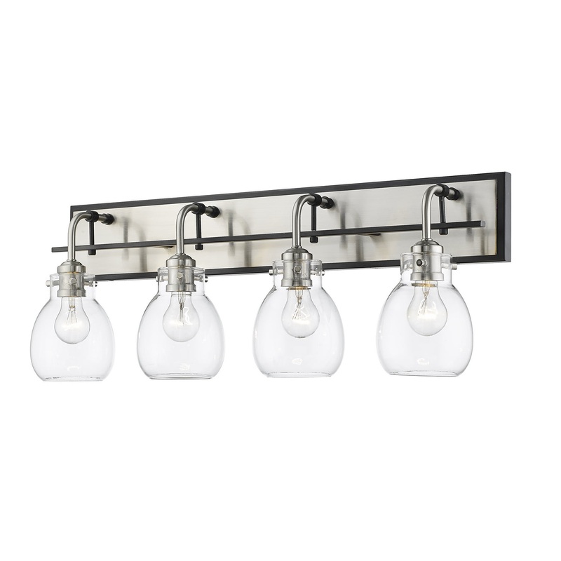 Z-Lite 466-4V-MB-BN Kraken Four Light Vanity, Matte Black / Brushed Nickel