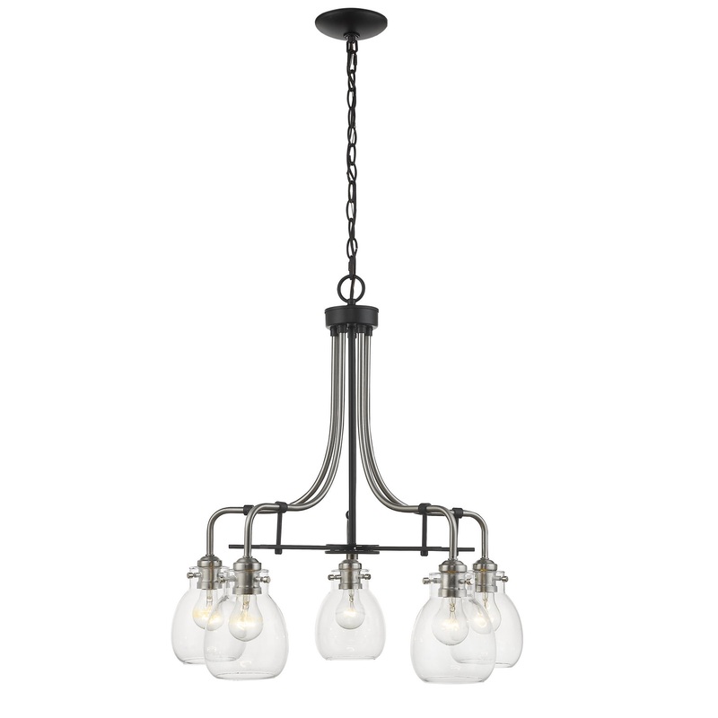 Z-Lite 466-5MB-BN Kraken Five Light Chandelier, Matte Black / Brushed Nickel