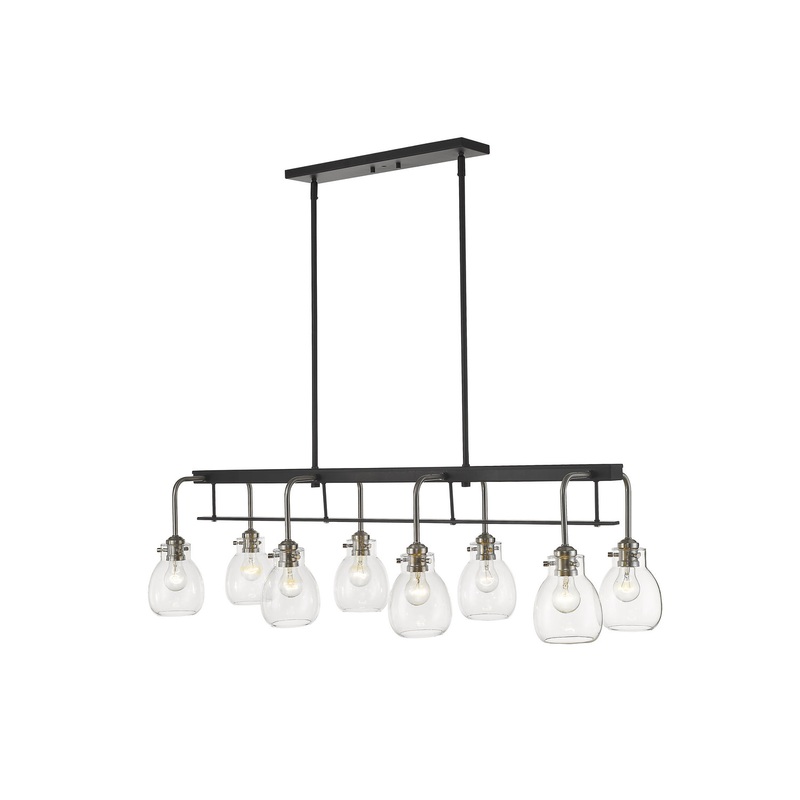 Z-Lite 466-8L-MB-BN Kraken Eight Light Island Pendant, Matte Black / Brushed Nickel