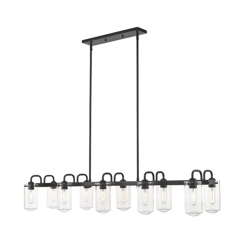 Z-Lite 471-10L-MB Delaney Ten Light Island Pendant, Matte Black