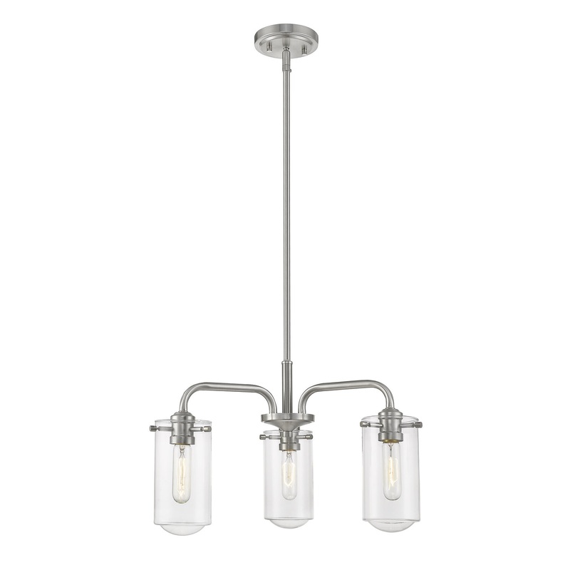 Z-Lite 471-3BN Delaney Three Light Chandelier, Brushed Nickel