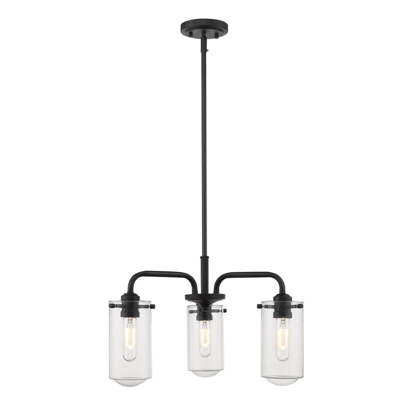 Z-Lite 471-3MB Delaney Three Light Chandelier, Matte Black