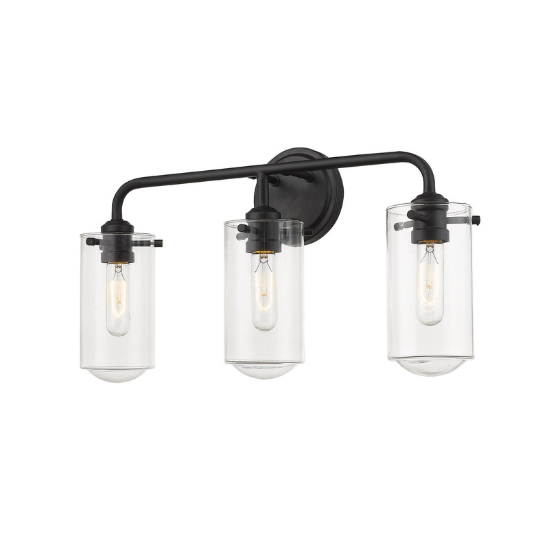 Z-Lite 471-3V-MB Delaney Three Light Vanity, Matte Black