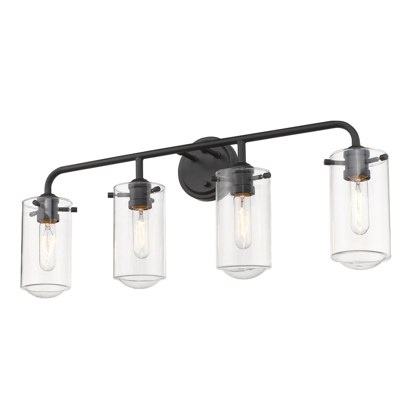 Z-Lite 471-4V-MB Delaney Four Light Vanity, Matte Black