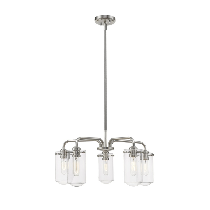 Z-Lite 471-5BN Delaney Five Light Chandelier, Brushed Nickel
