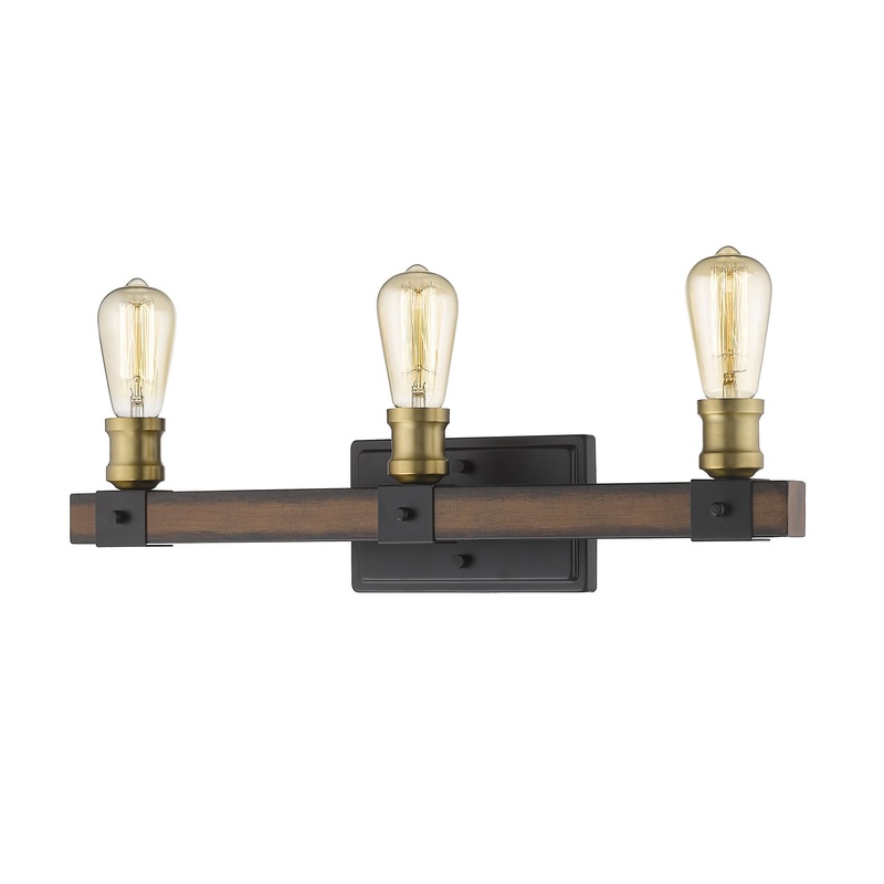 Z-Lite 472-3V-RM Kirkland Three Light Vanity, Rustic Mahogany