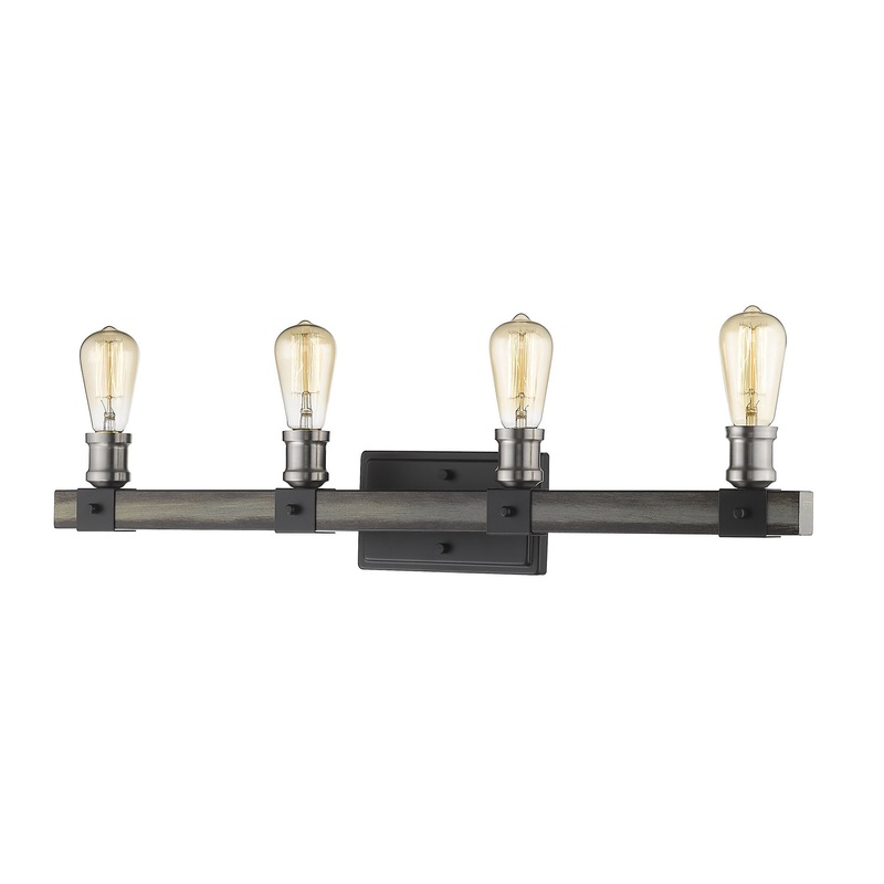Z-Lite 472-4V-ABB Kirkland Four Light Vanity, Ashen Barnboard