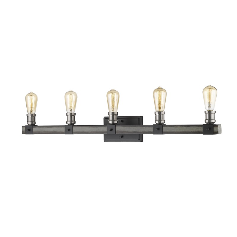 Z-Lite 472-5V-ABB Kirkland Five Light Vanity, Ashen Barnboard