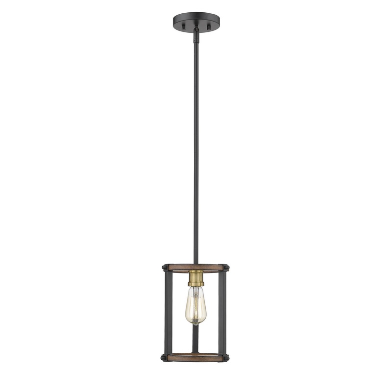 Z-Lite 472MPR-RM Kirkland One Light Mini Pendant, Rustic Mahogany