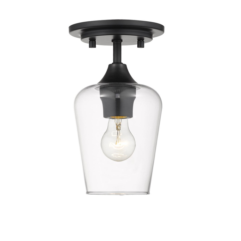 Z-Lite 473F1-MB Joliet One Light Flush Mount, Matte Black