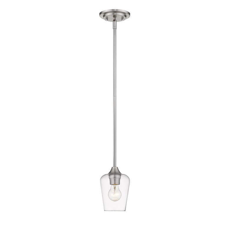 Z-Lite 473MP-BN Joliet One Light Mini Pendant, Brushed Nickel