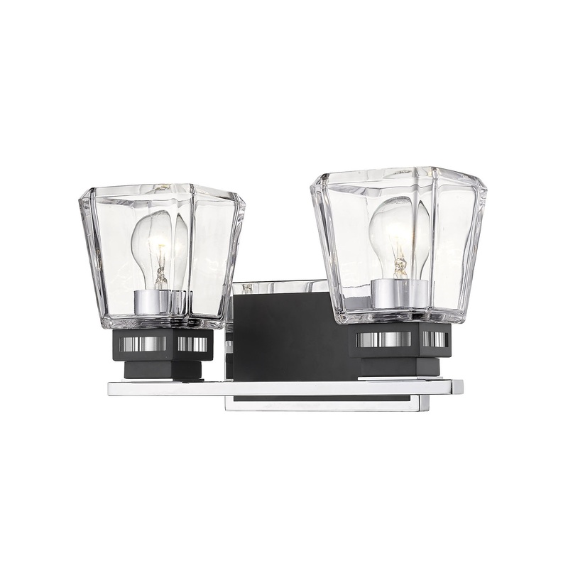 Z-Lite 474-2V-CH-MB Jackson Two Light Vanity, Chrome / Matte Black