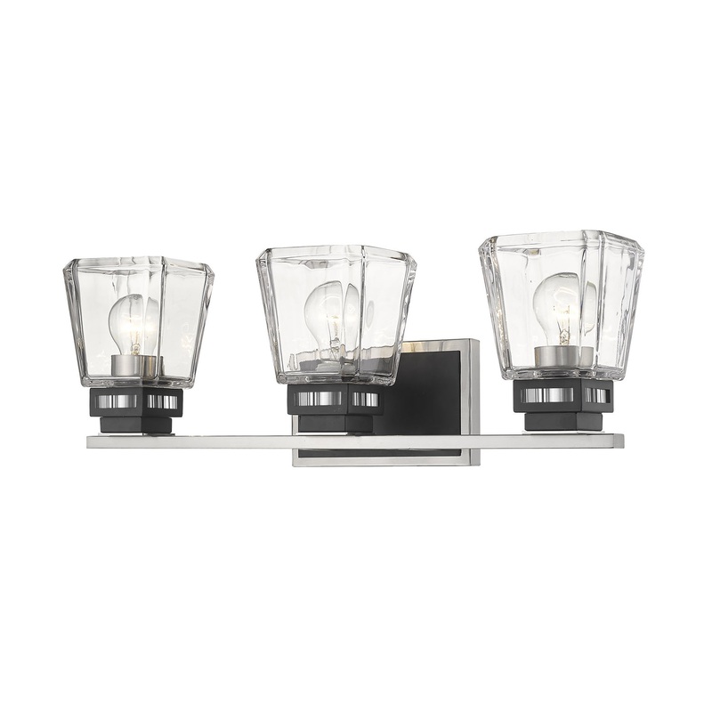 Z-Lite 474-3V-BN-MB Jackson Three Light Vanity, Brushed Nickel / Matte Black