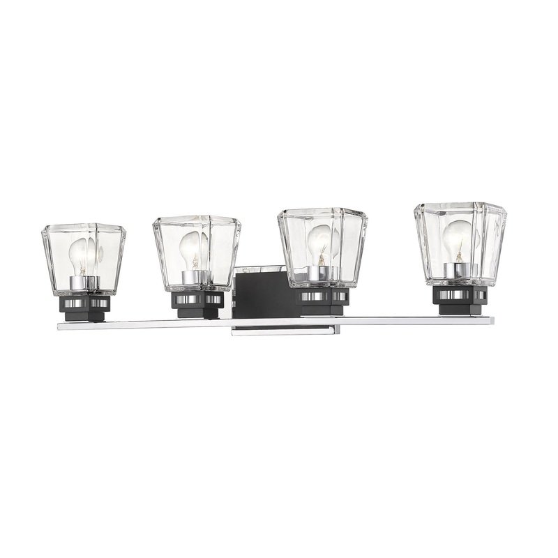 Z-Lite 474-4V-CH-MB Jackson Four Light Vanity, Chrome / Matte Black