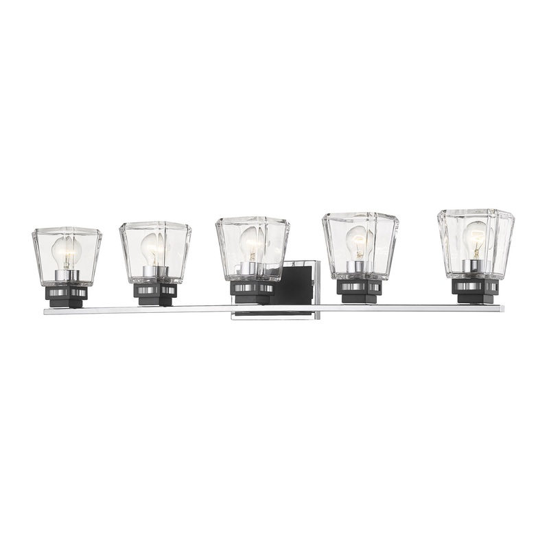 Z-Lite 474-5V-CH-MB Jackson Five Light Vanity, Chrome / Matte Black