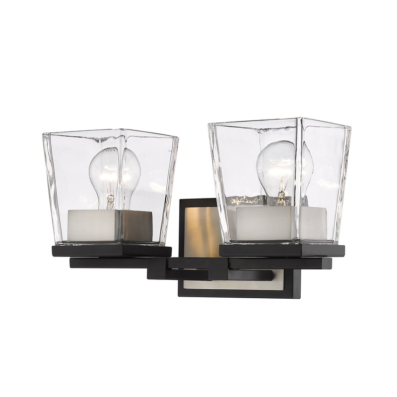 Z-Lite 475-2V-MB-BN Bleeker Street Two Light Vanity, Matte Black / Brushed Nickel