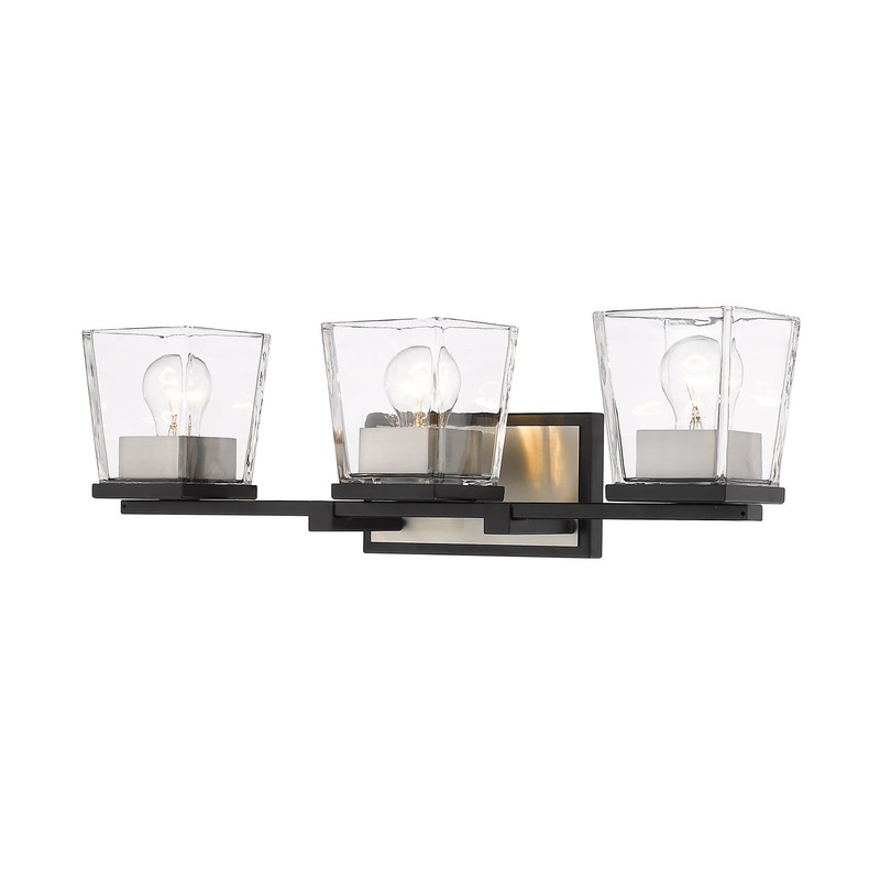 Z-Lite 475-3V-MB-BN Bleeker Street Three Light Vanity, Matte Black / Brushed Nickel