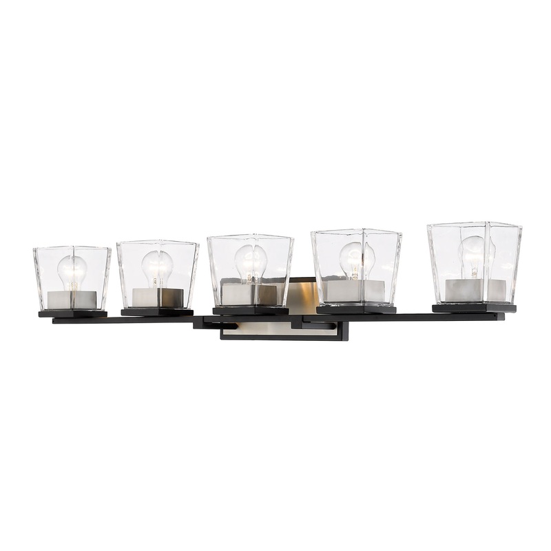 Z-Lite 475-5V-MB-BN Bleeker Street Five Light Vanity, Matte Black / Brushed Nickel