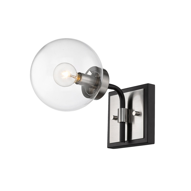 Z-Lite 477-1S-MB-BN Parsons One Light Wall Sconce, Matte Black / Brushed Nickel