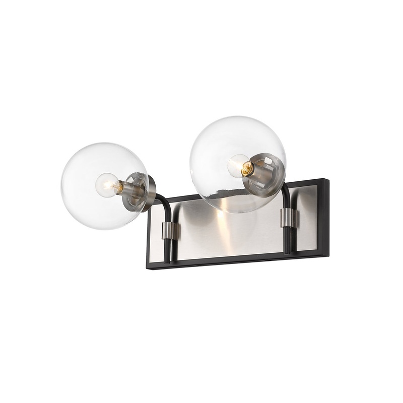 Z-Lite 477-2V-MB-BN Parsons Two Light Vanity, Matte Black / Brushed Nickel