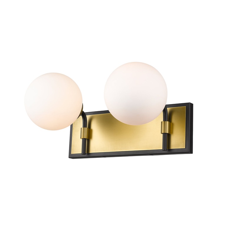 Z-Lite 477-2V-MB-OBR Parsons Two Light Vanity, Matte Black / Olde Brass
