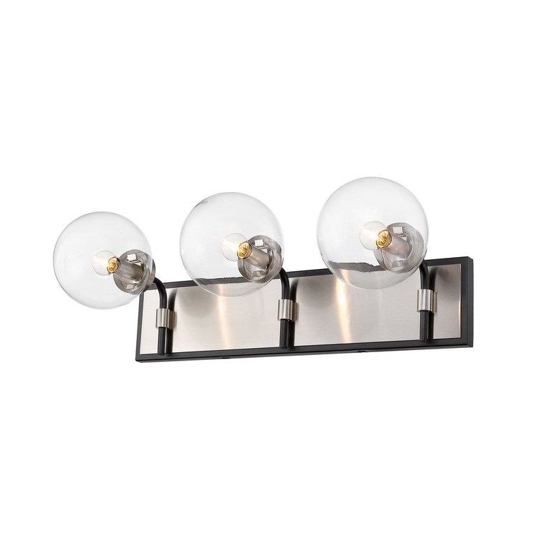 Z-Lite 477-3V-MB-BN Parsons Three Light Vanity, Matte Black / Brushed Nickel
