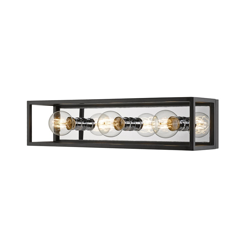 Z-Lite 480-3V-MB-CH Kube Three Light Vanity, Matte Black / Chrome